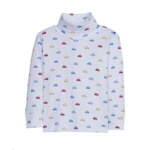 Little English Printed Car Turtleneck